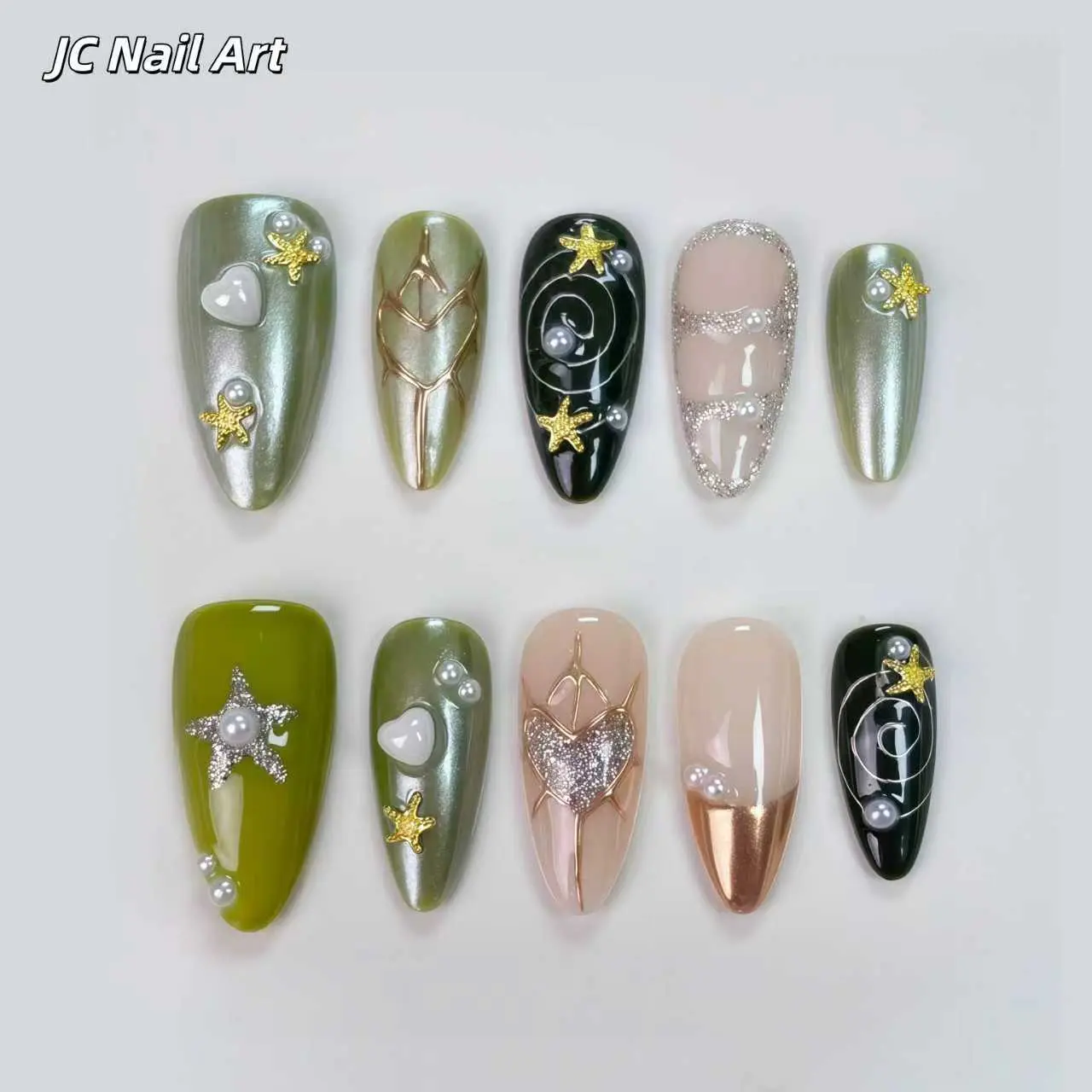 T66 Export Trade Three-Dimensional Streamlight Cat's Eye Sparkling Starlight European Style Detachable Nail Art handmade fall nail art set