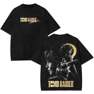 Tomb Raider Game Movie Oversize Washed Cotton Tshirt, Sweater, Hoodie unisex graphic game movie Gaming Menswear graphic t-shirts, christmas gift idea
