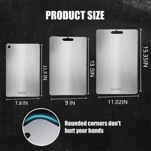 Titanium Alloy Chopping Board for Kitchen Double-Sided Metal Construction Large Size Suitable for Meat Vegetables Fruit Multi-Purpose Utensils Sturdy Aluminium
