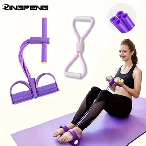 2-Piece Pilates Resistance Band Set for Back & Abdominal Exercises, Portable Multi-Functional Sit-Up Aid, Home Gym Workout Equipment