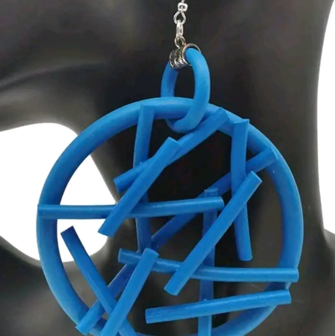 BLUE...Lightweight Rubber Tubing Fashion Earrings - Flexible and Comfortable