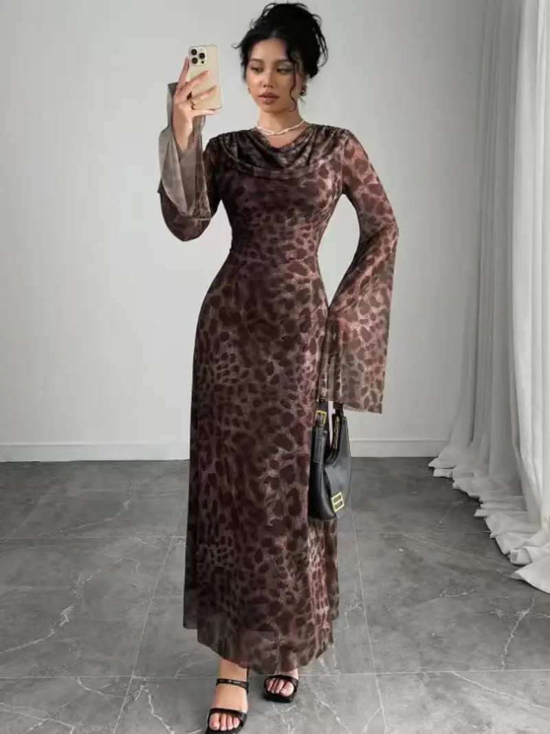 Leopard flare dress - TikTok Shop