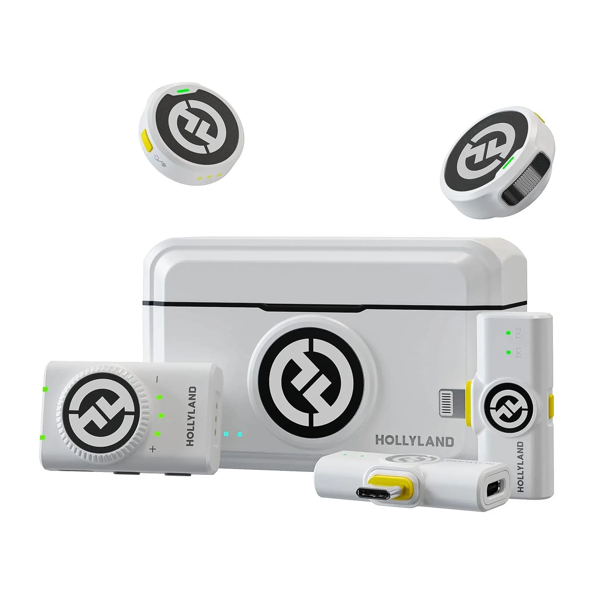 Hollyland LARK M2 DUO 2-Person Wireless Combo Microphone System (2.4 GHz, Ivory White)