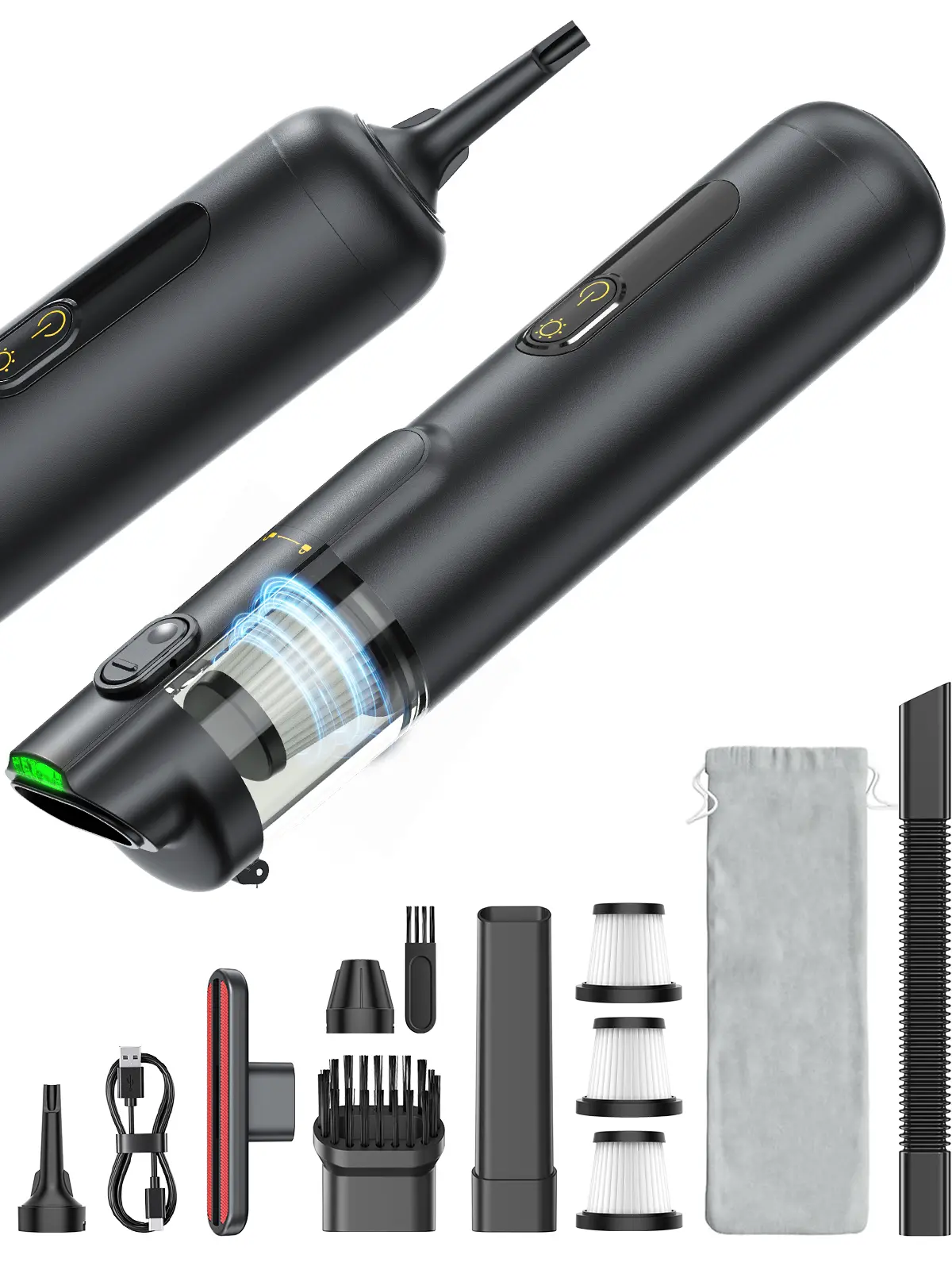 ego V2 Car Vacuum Portable Cordless, 2 Mode 9,000/18,000Pa High Power  Vacuum & Air Blower, 10-in-1 Handheld Vacuum Cleaner for Car, Home, Office,  Pet, Black Suction Handheld Vacuum - TikTok Shop