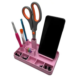 StitchStation Crochet Organizer | Hook, Scissor & Phone Holder | Desk Organizer for Crocheters & Crafters
