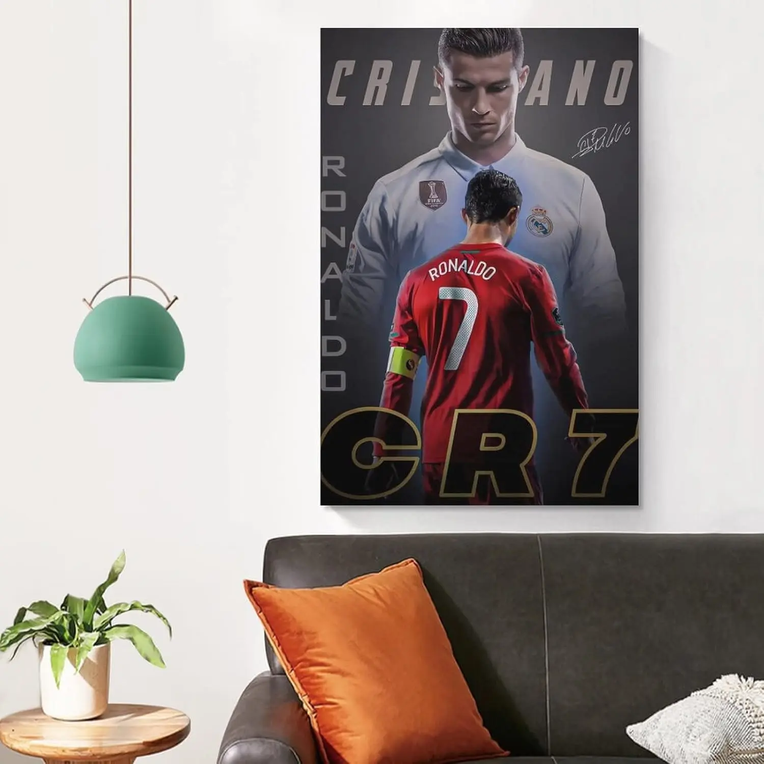 Football Star Inspired Canvas Wall Art, Athlete Back View Poster, Modern Sports Room Decor, Unframed Canvas Poster or Framed Canvas Wrap