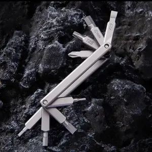 8 in 1 Multi Function Folding Screwdriver Camera Tool Kit Set for Tripod Accessories Bicycle Motorcycle MTB Scuba Diving Equipment Repair Pocket Travel Mini Foldable