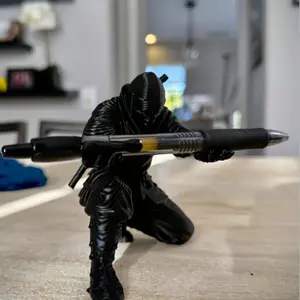 3D Printed Ninja Pen Holder Desktop Storage Figurine, Multi-Functional Desk Organizer, Solid Material, No Ca Prop 65 Warning