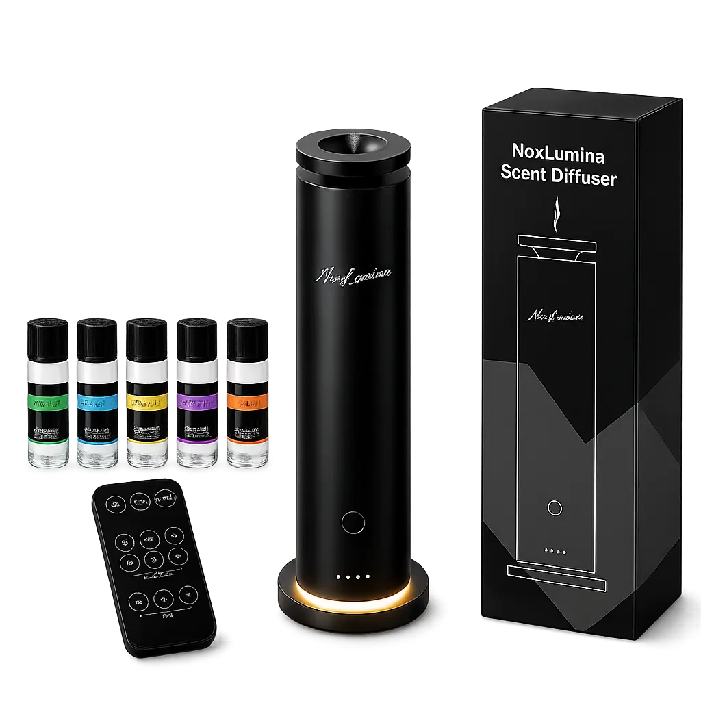 Waterless Diffuser Gift Set, Scent Diffuser Discovery Kit Covers up to 1500 sq ft, Cold-Air Aromatherapy Diffuser for Home, Plug-in Not Rechargeable, Remote Control, Timer, Night Light & 5 Essential Oils Included