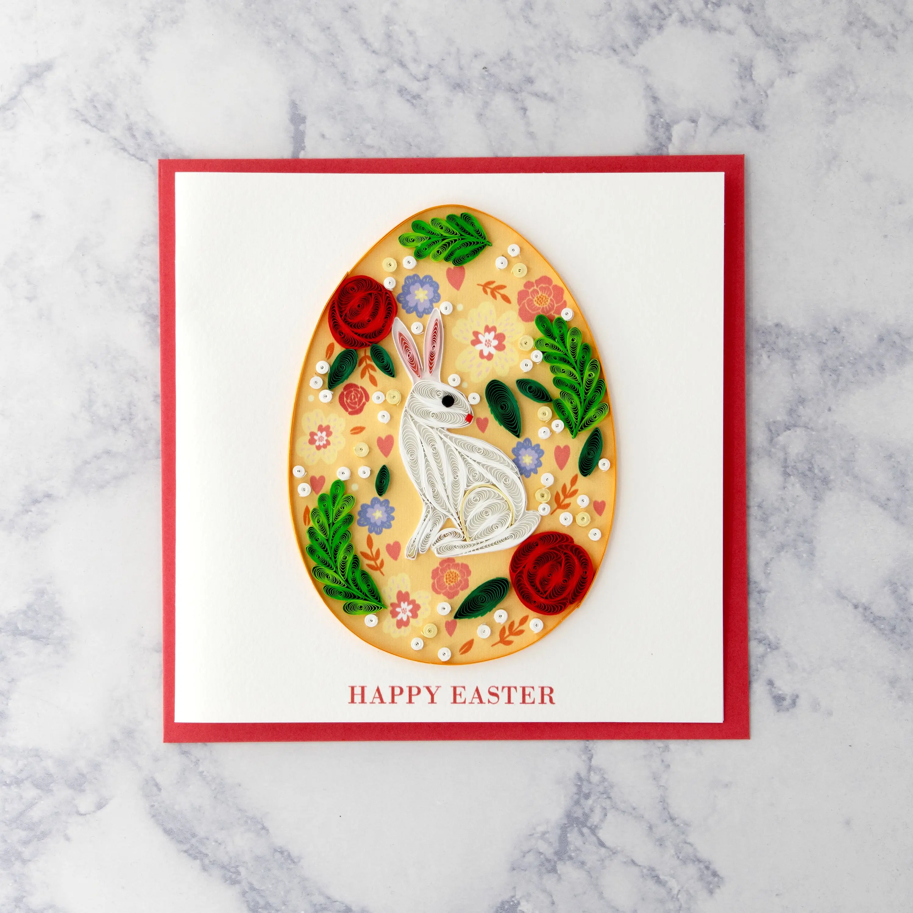 Handmade Elegant Egg Quilling Easter Card