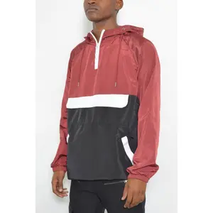 Color Block Anorak Jacket Pullover Windbreaker