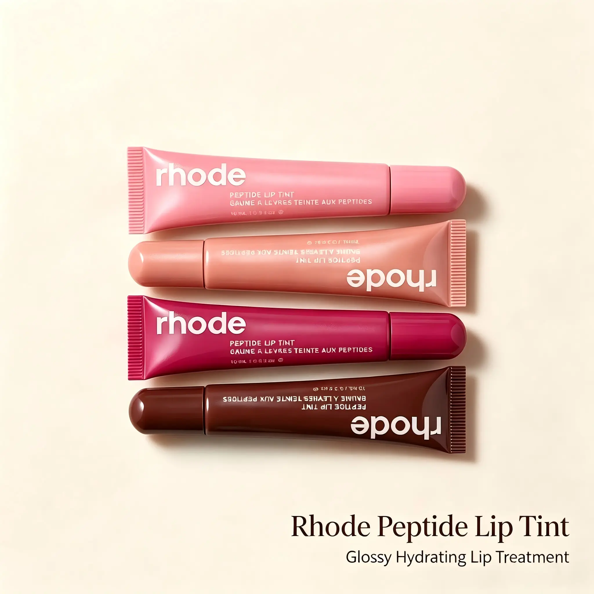 Ruby & Millie 4-Shade Peptide Lip Tint (10ml) –(Raspberry),(Ribbon) Hydrating Tinted Balm, Long-Lasting Natural Glossy Color for Daily Care