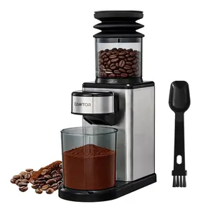 Qawtor Conical Burr Coffee Touch Edition ElectricCoffee Bean - 25 Settings, Precision Timer,Anti-Static, Compact with Air Blower, 200W