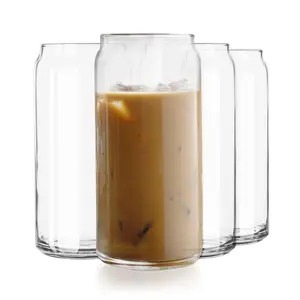 Libbey Classic Can XL Set of Drinking Glasses, Iced Coffee Cups Set of 4, 20 Oz, Dishwasher Safe Glass Beer Cups for Beverages and Cocktails