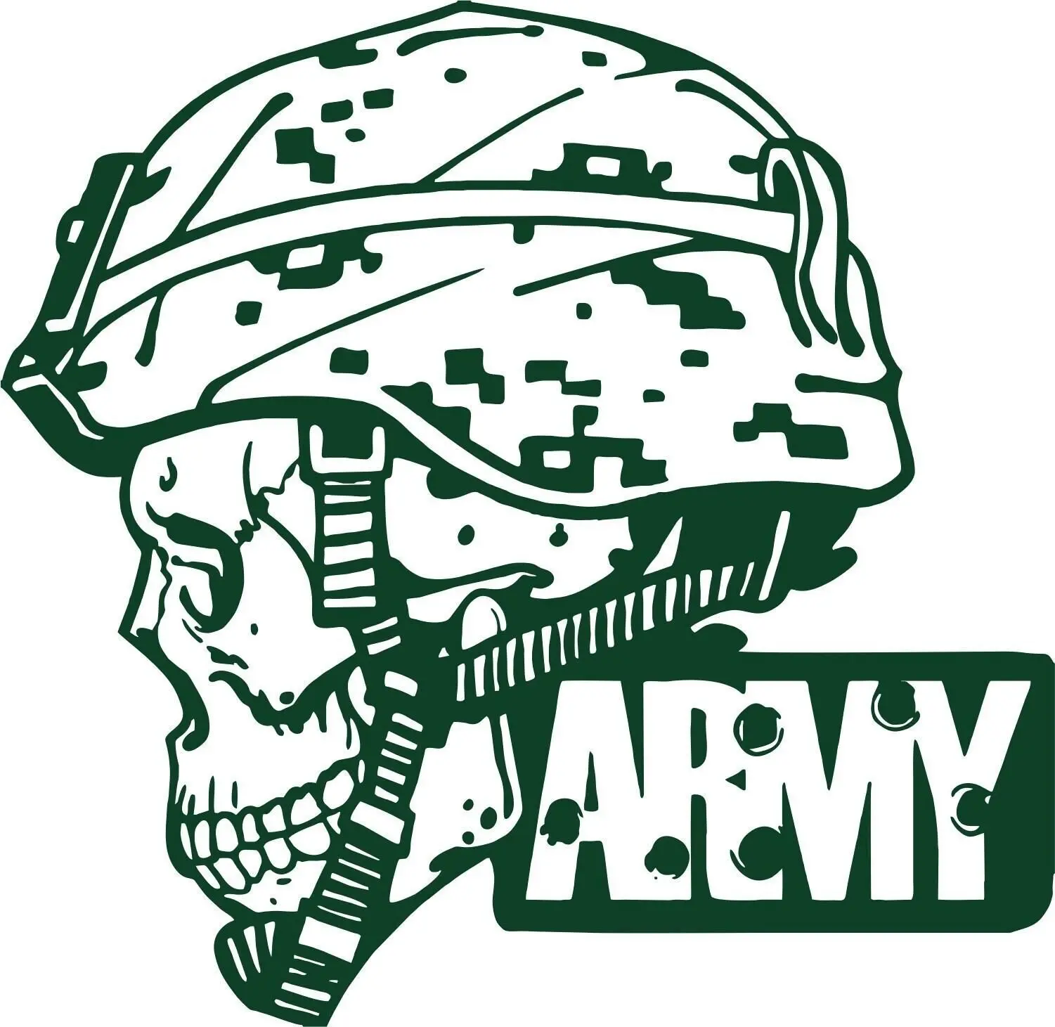 Army Military Police Soldier Skull Camo Car Truck Window Vinyl Decal Sticker, 1 Size, Easy to Apply, Durable, Blue & Brown Options