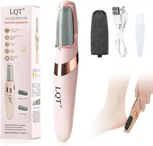 LQT Electric Foot File – Rechargeable Callus Remover for Hard, Cracked Skin – At-Home Pedicure Kit for Smooth Feet (Men & Women) (Pink)