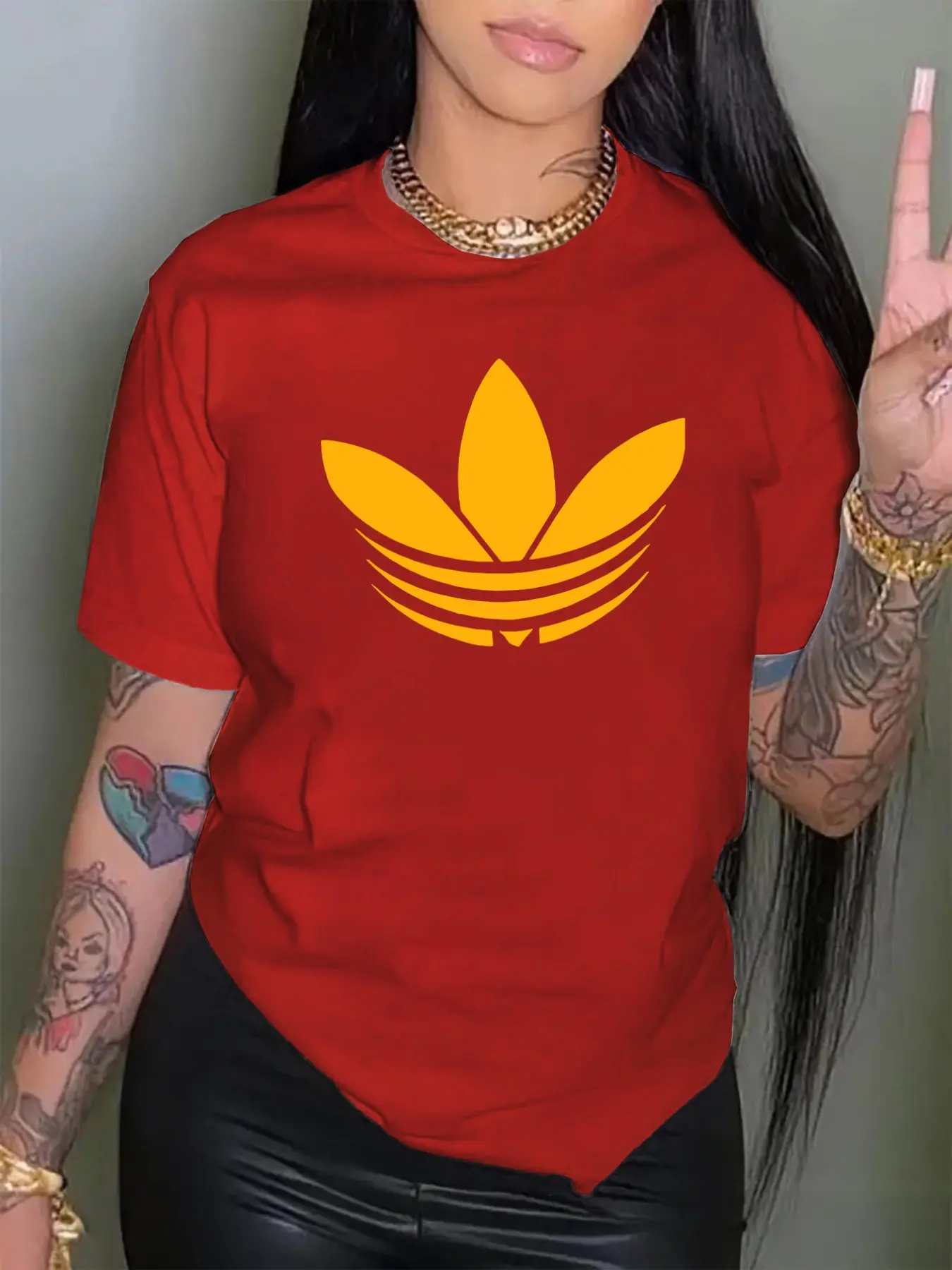 Women's Casual Fashion Loose Round Neck Short Sleeve Top, Cartoon Print T-Shirt, Fitted Style, Comfortable and Stylish