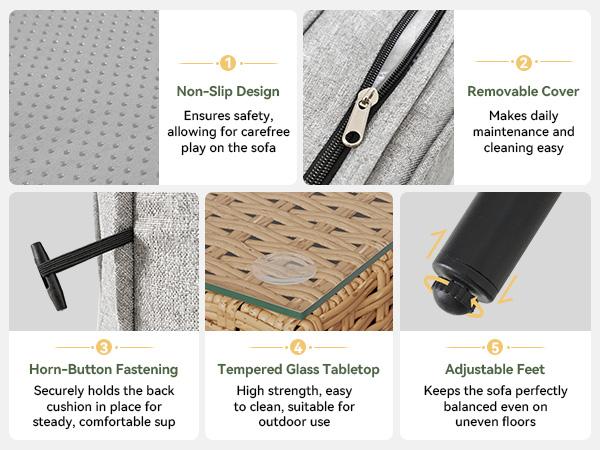 【Ships in 2 Packages】Aoxun Patio Furniture Set, 5 Piece Outdoor Sectional Sofas with Thick Cushion, Wicker Outdoor Patio Furniture Set with Coffee Table for Party, Garden, Backyard, 【Ships in 2 Packages】Aoxun Patio Furniture Set, 5 Piece Outdoor Sectional Sofas with Thick Cushion, Wicker Outdoor Patio Furniture Set with Coffee Table for Party, Garden, Backyard,