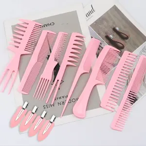 Hair Comb Set 12-Piece Thick Plastic Colorful Combs Styling Tools for Hair Salon Beauty Care, Durable & Versatile Grooming Essentials, Hair Detangling Comb