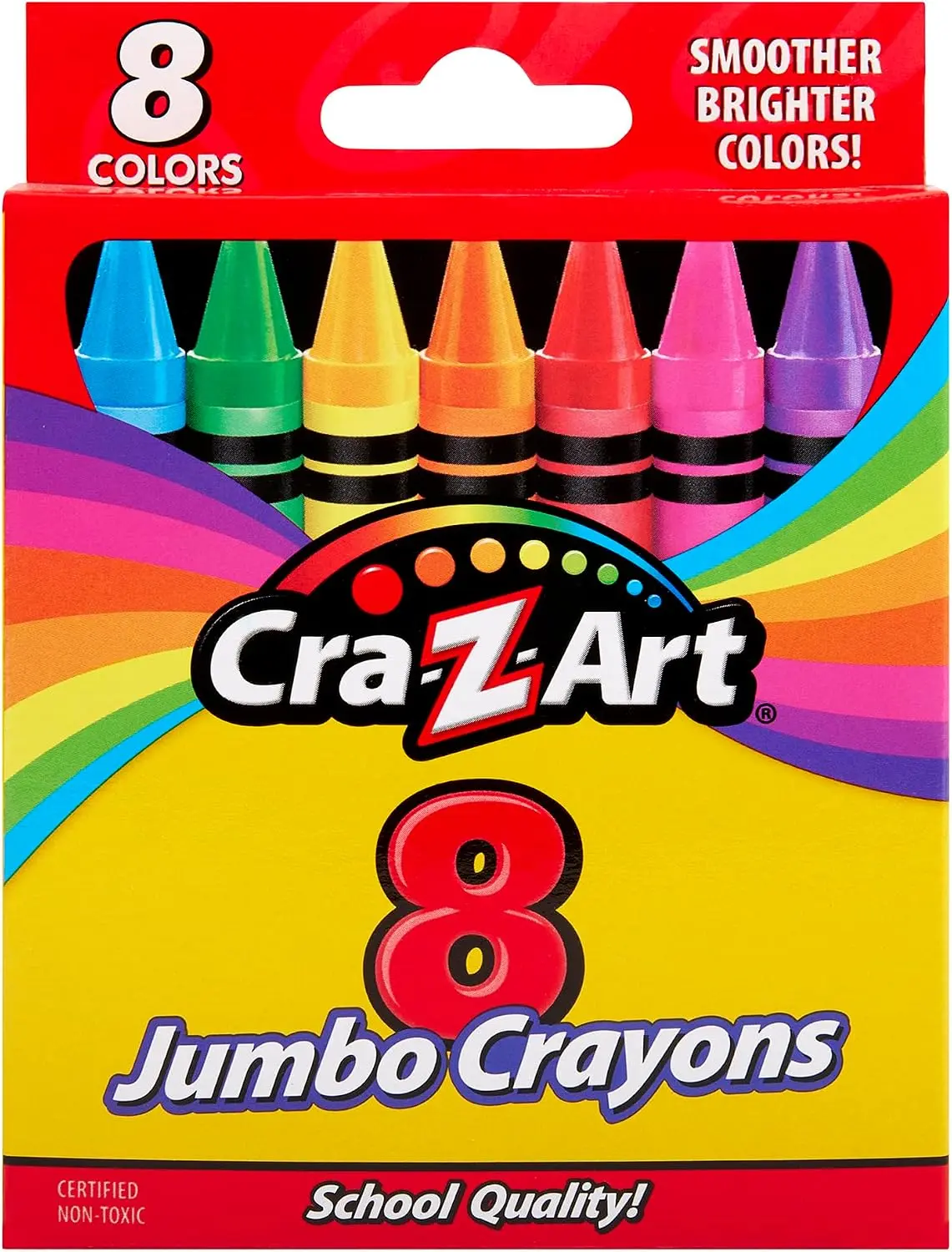 8 Count Jumbo Crayons for Toddlers & Kids – Toddler-Safe Easy-Grip Thick Crayons for Ages 3+ – Premium Back to School Supplies & Classroom Essentials