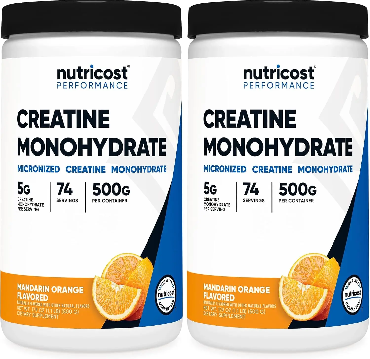 Nutricost Micronized Creatine Monohydrate Powder - Mandarin Orange Flavor, 500g (Pack of 2) - Vegan, Non-GMO, Gluten-Free Health & Wellness Supplement