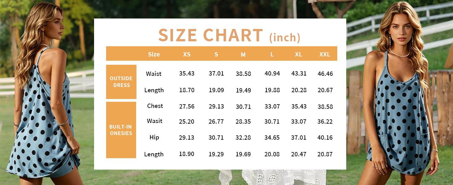 SCUSTY Women's Summer Polka Dot Tennis Dress Sleeveless Spaghetti Straps V Neck Mini Dress with Built-in Shorts Casual Athletic Dress with Pockets