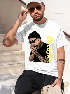 Gera MX 2026 new model Black/White Tee Stylish & Comfortable Loose Crew Neck Short Sleeve T-shirts Versatile On Trend Eye Catching Printed Graphic Casual Tee for Daily Wear Outings & Leisure