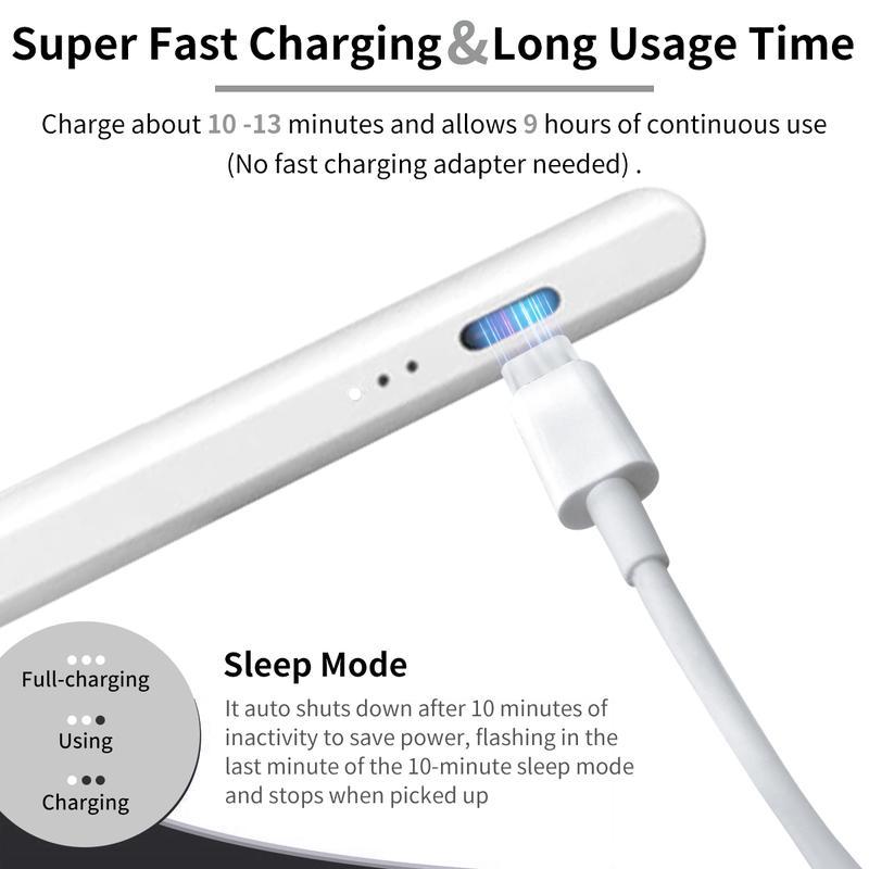 2025 gift ideaStylus Pen for iPad, 13 mins Fast Charge Stylus with Palm Rejection, Tilt Sensitivity, Compatible with 2018- 2025 iPad Air 3/4/5/6, iPad Mini 5/6, iPad 6/7/8/9/10, iPad Pro 11"/12.9"/M4