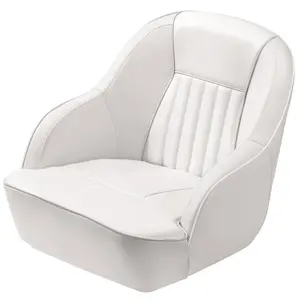 All white Pontoon Captain Bucket Seat With Thickened Sponge Padding, Fishing Chairs for Boats, Sightseeing, Speedboat, Canoe - 1-Piece