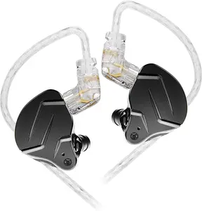 KZ ZSN Pro X IEM in Ear Monitor, Wired Gaming Earbuds, KZ HiFi Headphones with Hybrid Dual Drivers 1BA 1DD High Fidelity Musician in-Ear Earphone with Detachable Tangle-Free Audio Cable Aluminum Alloy Metal Headset with Good Isolation