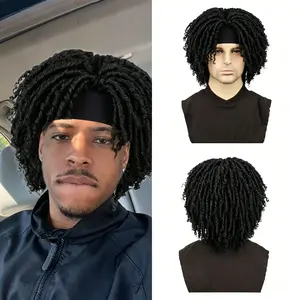 Men's Dreadlock Wig Hat, Instant Locs Headband Wig, Natural Looking Faux Locs Hair Cap for Daily Wear, Parties & Cosplay
