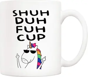 11Oz Funny Quote Unicorn Ceramic Coffee Mug - Custom Character Mugs, Novelty Kitchenware Drinkware, Unique Gift for Daughter, Birthday & Holiday Present