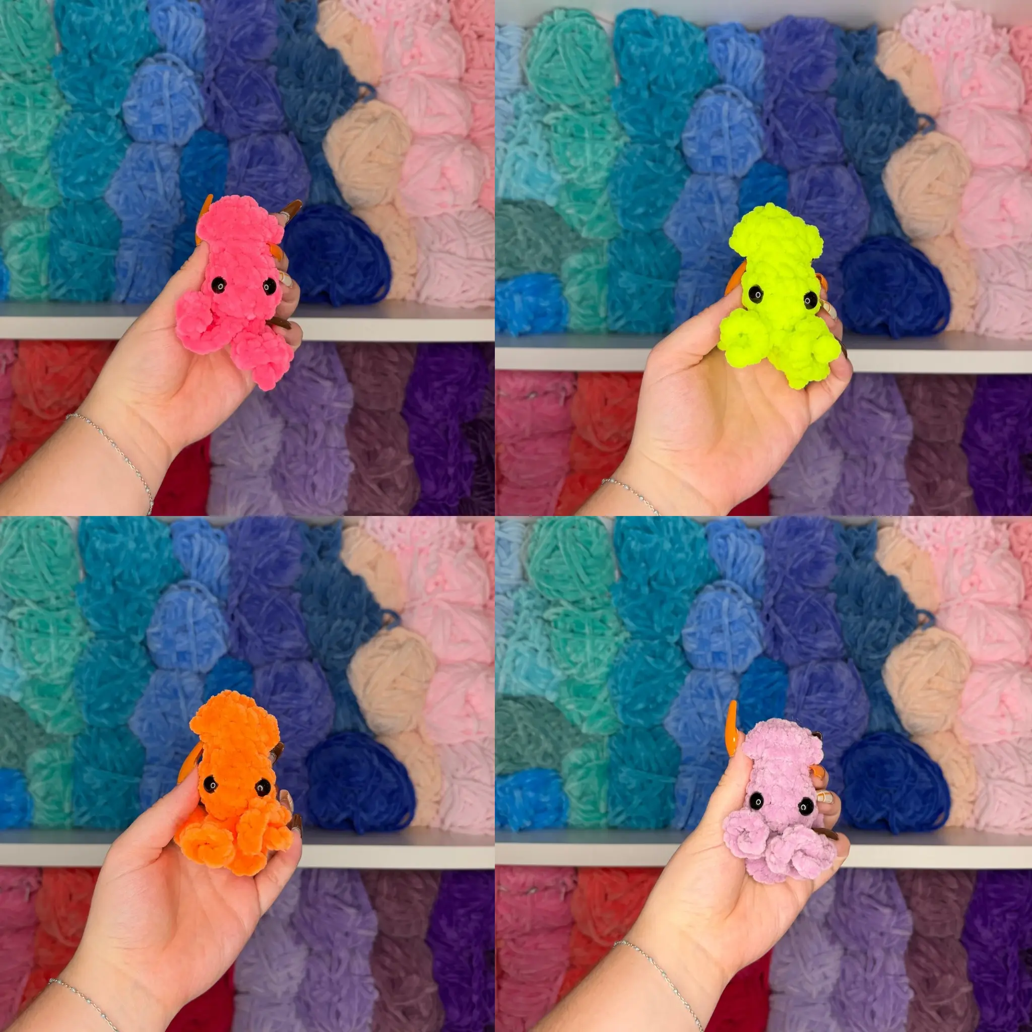 Crochet Mini Squid Keychains