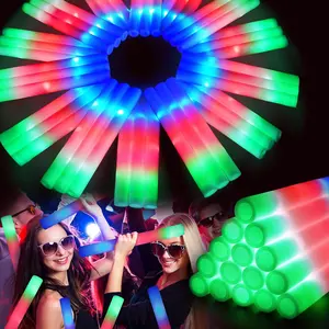 50/100 PCS Foam Glow Sticks with 3 Modes Colorful Flashing, LED Light Sticks, Glow in the Dark Party Suppliesfor Wedding, Raves, New Year Carnival