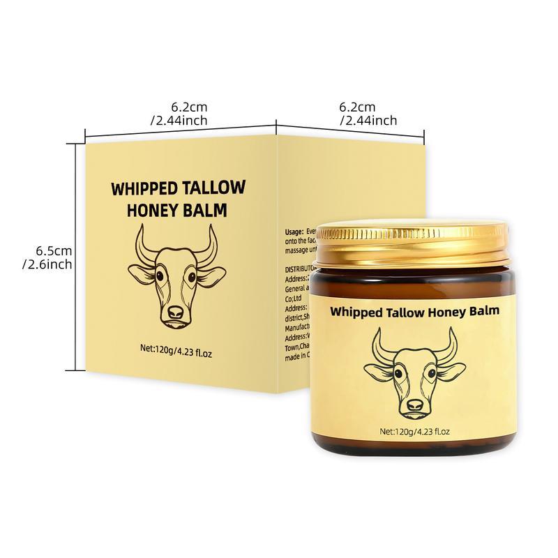 Lopeie Whipped Grass-Fed Beef Tallow Honey Balm - 4 Oz,Moisturizing Cream for Soft, Smooth Skin - Handmade All-Natural Moisturizer - Lavender