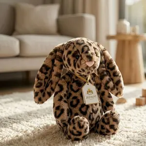 Jellycat Cobblehop Leopard Print Bunny Plush Toy – Soft Cuddly Stuffed Animal, Unique Bunny Gift, Nursery Decor, Cute Plushie Friend