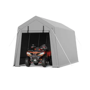 GARVEE Heavy Duty Portable Storage Sheds: 10' x 15' and 6' x 6' Options with Roll-up Zipper Doors, Waterproof Design for Motorcycles, Bikes, Firewood, and Garden Tools. Ideal for Secure Outdoor Storage Solutions.