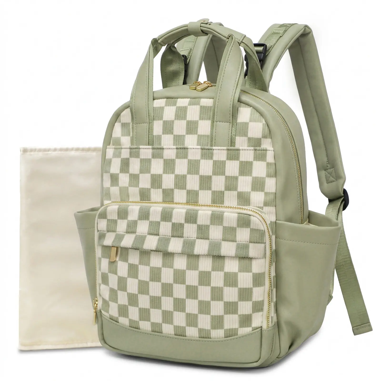 Miss Fong Small Baby Diaper Bag, On the Go Mom Bag with Insulated Pockets, Casual Carry-On Travel Backpack, Functional Fashion Everyday Bag for Toddler Moms, with Changing Pad OR Wide Opening Design, Easy to Clean, Baby Shower Gift, Baby Boy&Baby Girl