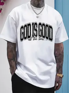 2026 Spring Summer Men's "God Is Good All The Time" T-Shirt Christian Faith Tee Crewneck Ultra-Soft Breathable Cotton Menswear