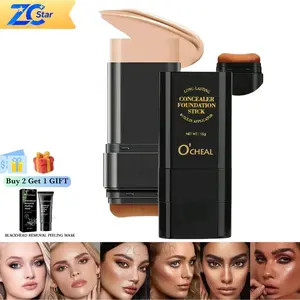 【Buy 2 Get 1】6-colors,Concealer Foundation Stick, 2-in-1 Long-Lasting Foundation and Concealer with Brush, Creamy Full Coverage Matte Finish for Face Makeup,Mother's Day Gift