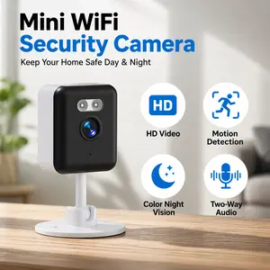 Smart AI Mini Wireless Security Camera · 2.4G Wifi AI Camera · Two-Way Voice Intercom · Built-In AP Hotspot | APP Smart AI Alarm | USB Powered | Supports Storage Card - Memory Card SD/TF Card Storage | with Motion Detection · Full Color Night Vision