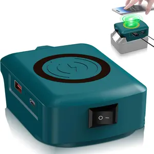 Wireless Phone Charger for MaKita 18V Battery,Battery Adapter with USB and Type-C Output, for Camping Travel,Outdoor Working (Wireless Charger for MaKita 18V)