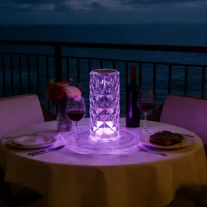 Purple LED Lights Acrylic Diamond Color-Changing Lamp 16 RGB Colors 3 Brightness Levels Touch Control Wireless Remote Energy-Saving for Bedroom Living Room Home Office Bathroom Events Gifting holiday season gift dimmable colorful motion sensor