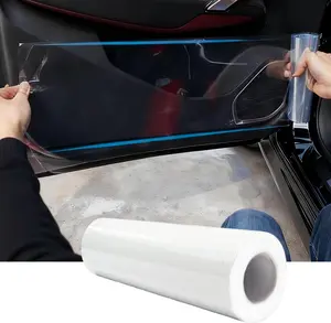 Car Door Protector Universal Edge Guards Clear Protective Film Tape for Vehicle Interior Door Sill Protector De Puertas De Carro from Dog Scratching, Dirty Shoes, .inch*ft, Transparent