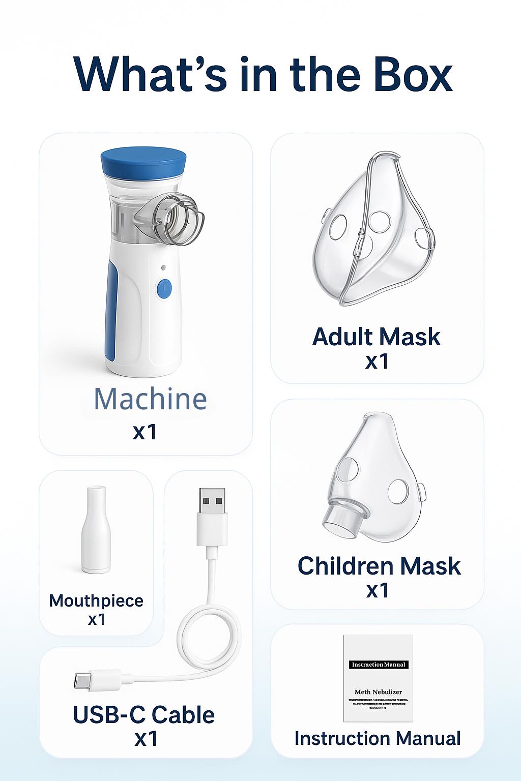 Portable Handheld Humidifier, Ultrasonic Cool Mist Mister with Accessories, USB-C Rechargeable, Quiet, Family-Friendly (Adults & Kids), Gift for Mum