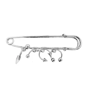 Pierced Safety Pin Brooch