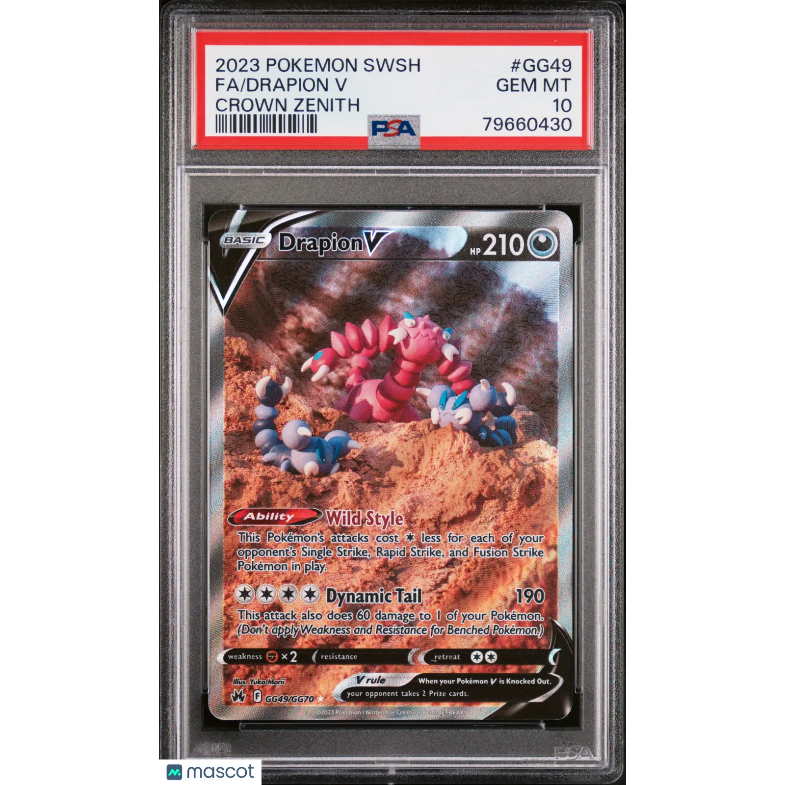 2023 Pokemon Sword And Shield Crown Zenith Drapion V #GG49 PSA 10