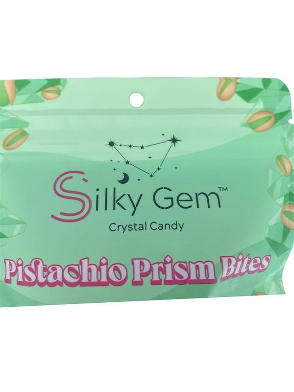 Silky Gem Pistachio Prism Bites Crystal Candy 6oz Bag Vegan Gluten Free US Made Silky Texture & Pistachio Flavor Perfect Snack