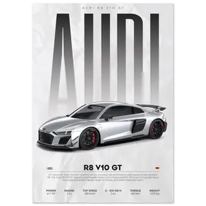 [Sale off up to 65%][Free Ship][No Frame] Audi - R8 V10 - Poster, home living room bedroom, wall art, wall art canvas print, wall decor, unframed poster