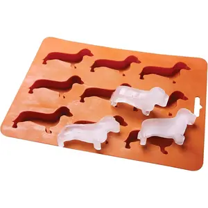 Dachshund  Shaped  Ice Cube Molds and Tray Brown